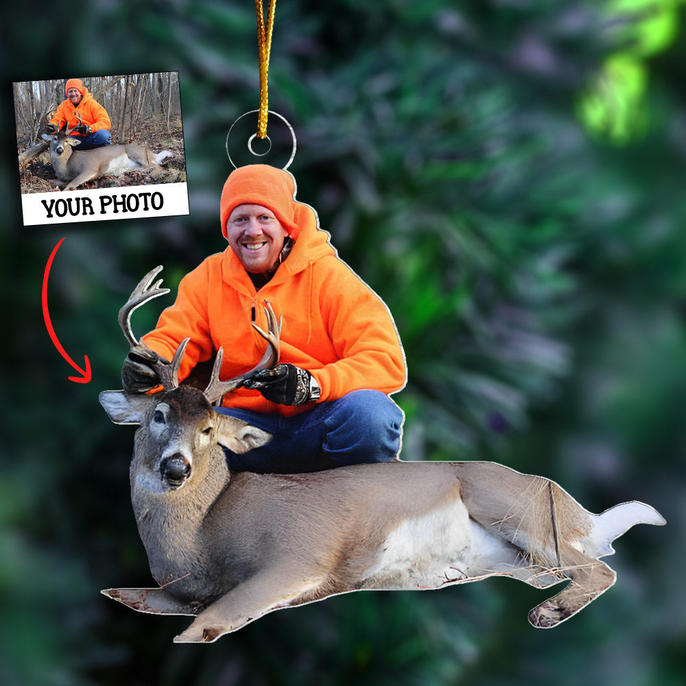 Custom Photo Ornament For Hunting Lovers - Personalized Acrylic Photo Ornament