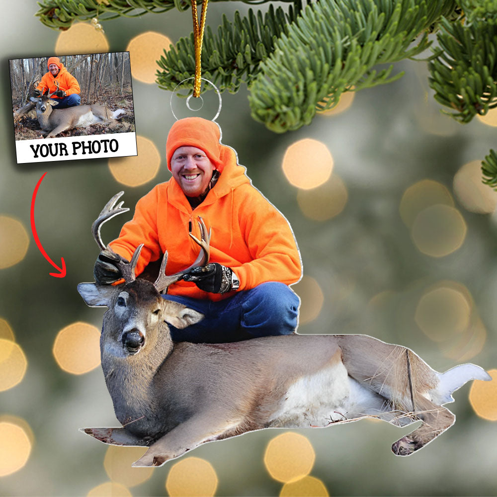 Custom Photo Ornament For Hunting Lovers - Personalized Acrylic Photo Ornament