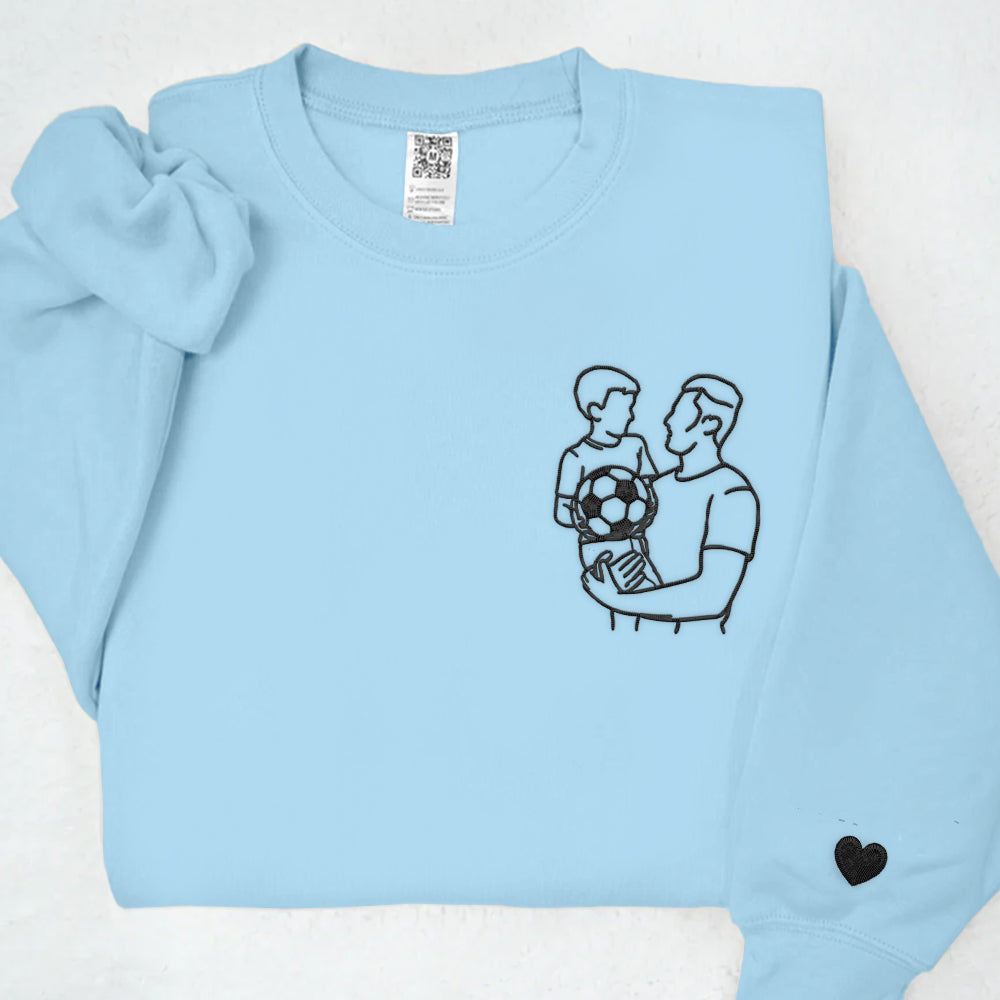 Custom Photo Embroidered Shirt for Dad, Father's Day Tshirt, Personalized Dad Portrait Shirt, Fathers Day Gifts, Dad Birthday Gifts, Gift for Husband