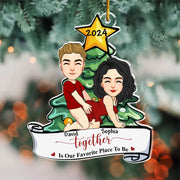 Together Is Our Favorite Place To Be Personalized Acrylic Ornament For Couple
