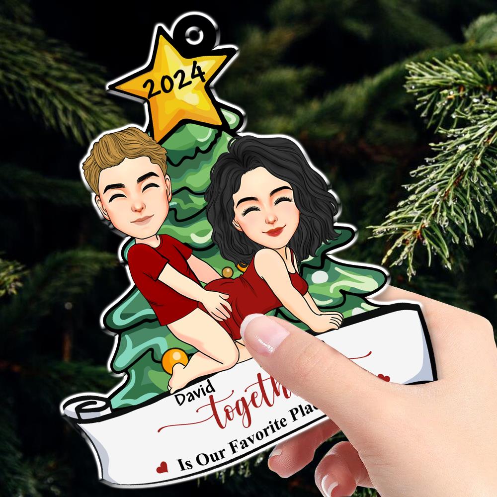 Together Is Our Favorite Place To Be Personalized Acrylic Ornament For Couple