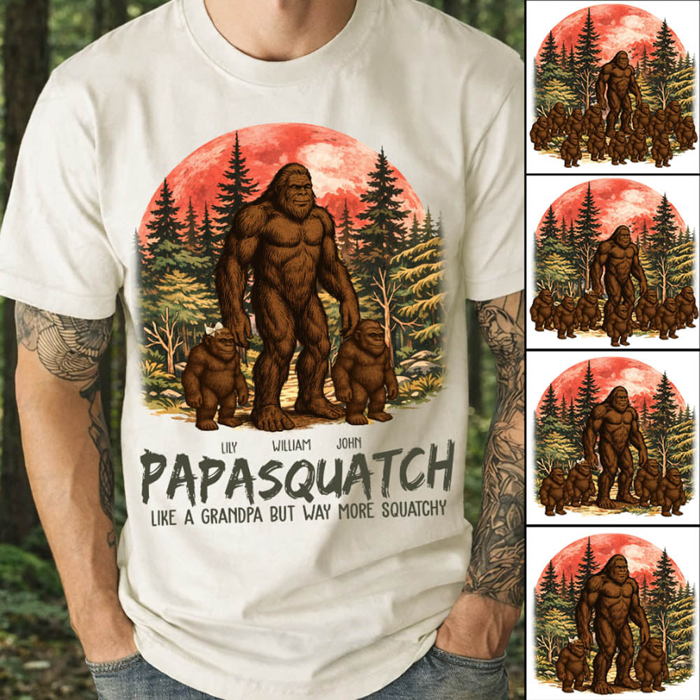 Custom Papasquatch, Like A Grandpa, Just Way More Squatchy Vintage Shirt Nh00