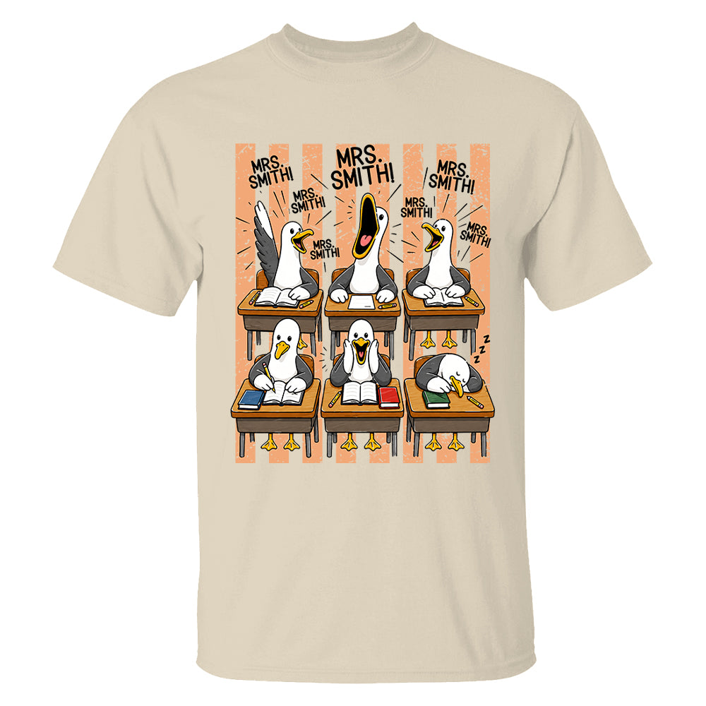 T24-Mrs. Teacher My Class of Seagulls T-shirt For Teachers T24-31.07.2026