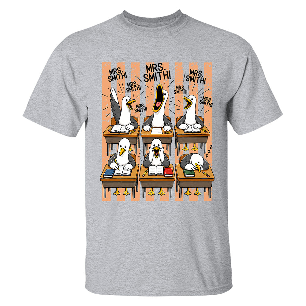 T24-Mrs. Teacher My Class of Seagulls T-shirt For Teachers T24-31.07.2026