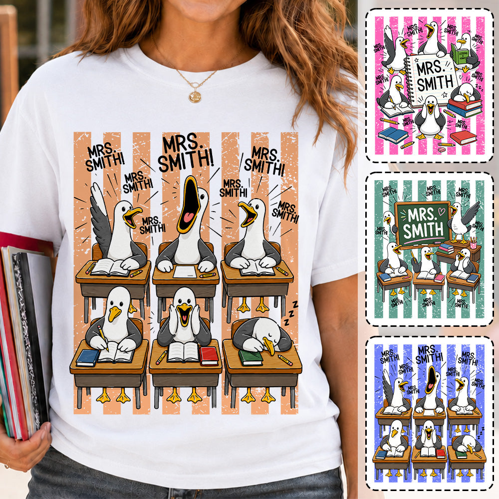 T24-Mrs. Teacher My Class of Seagulls T-shirt For Teachers T24-31.07.2026