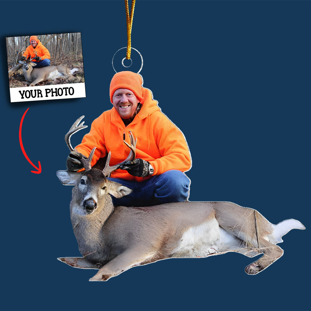 Custom Photo Ornament For Hunting Lovers - Personalized Acrylic Photo Ornament