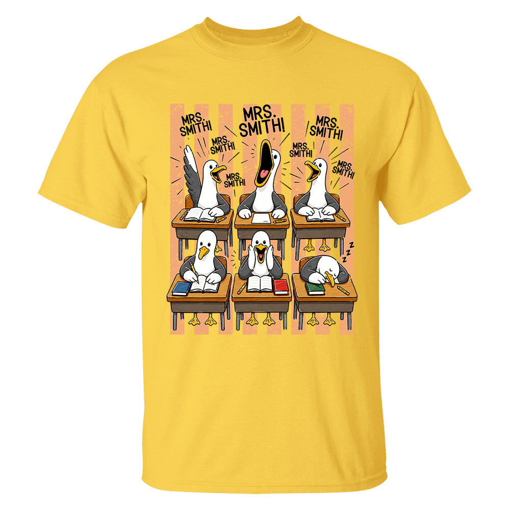 T24-Mrs. Teacher My Class of Seagulls T-shirt For Teachers T24-31.07.2026