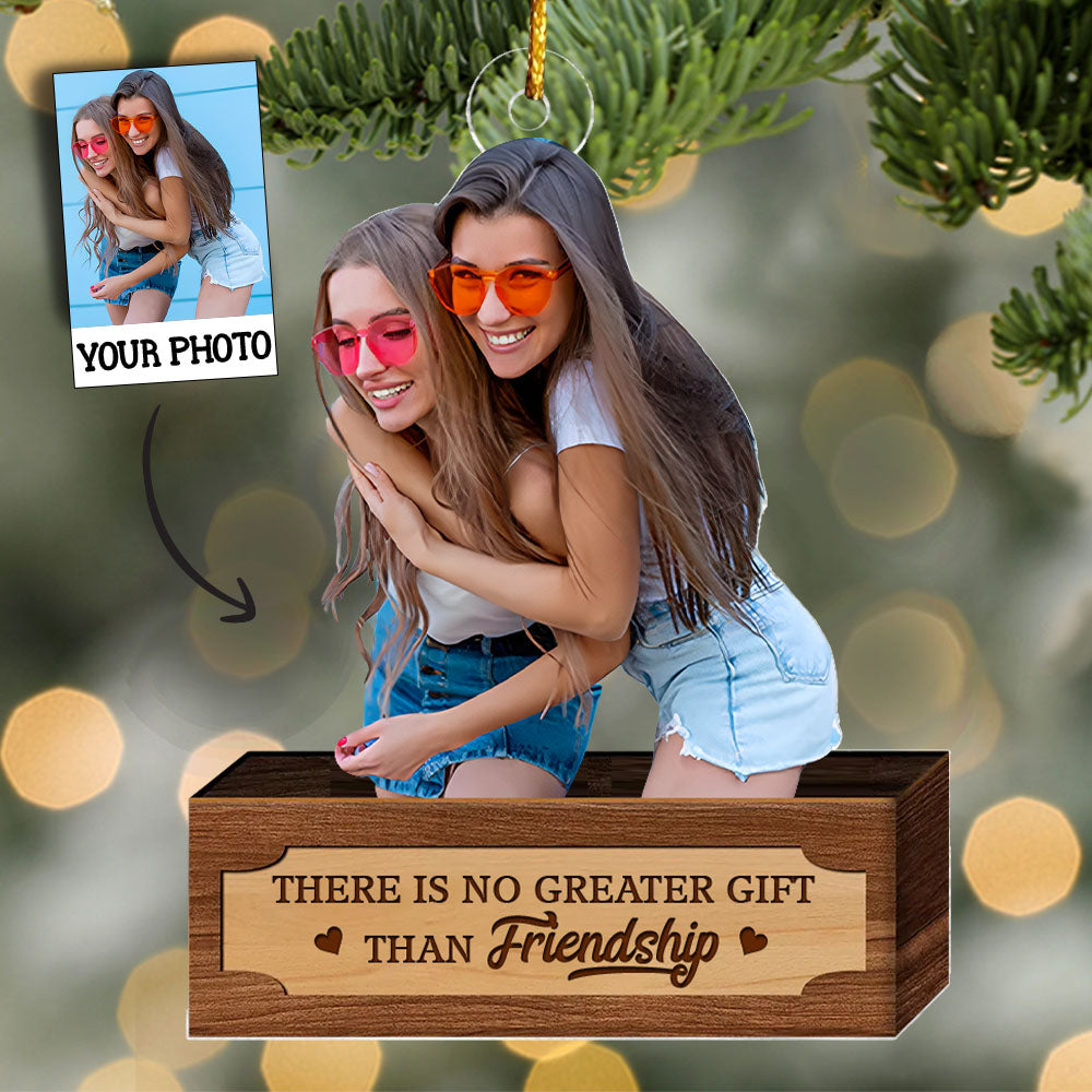 Customized Photo Ornament Friends - Personalized Photo Mica Ornament - Christmas Gift For Friends, Besties