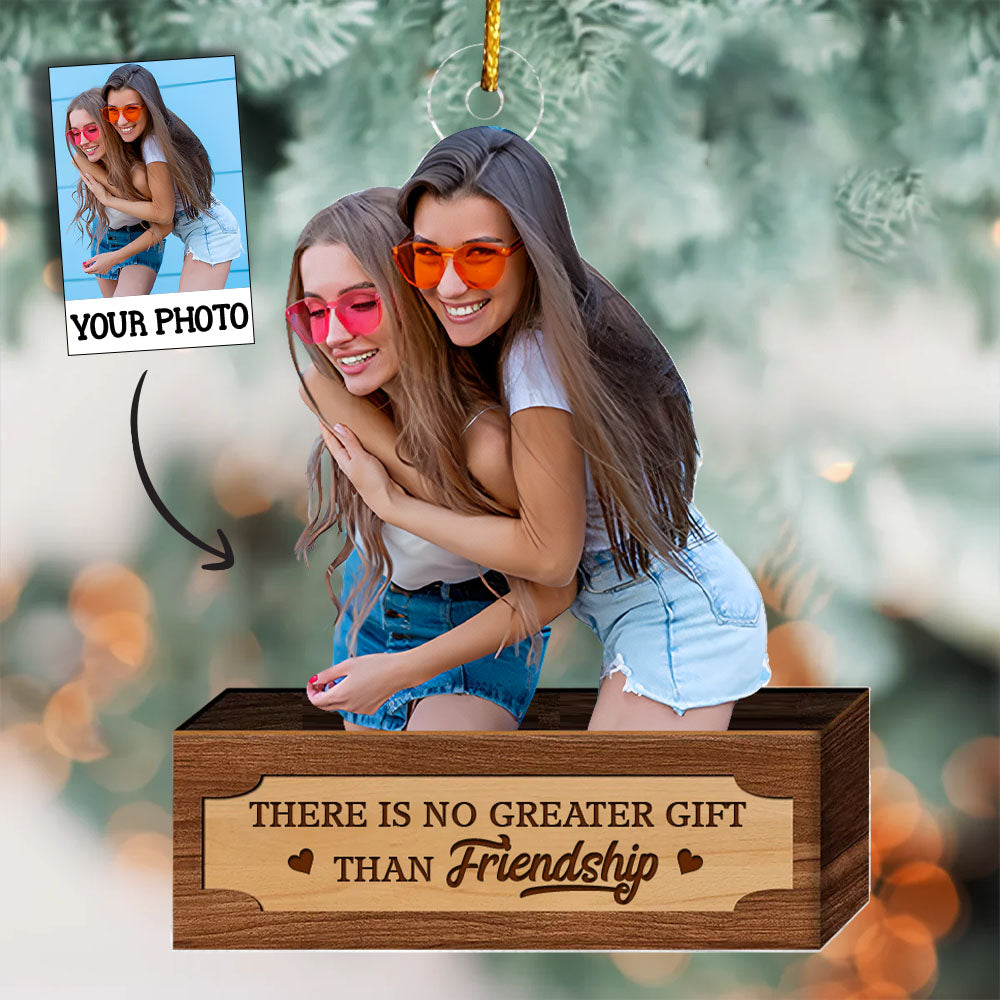Customized Photo Ornament Friends - Personalized Photo Mica Ornament - Christmas Gift For Friends, Besties