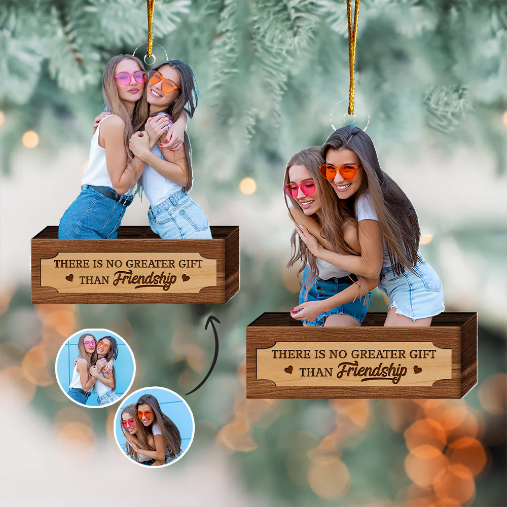 Customized Photo Ornament Friends - Personalized Photo Mica Ornament - Christmas Gift For Friends, Besties