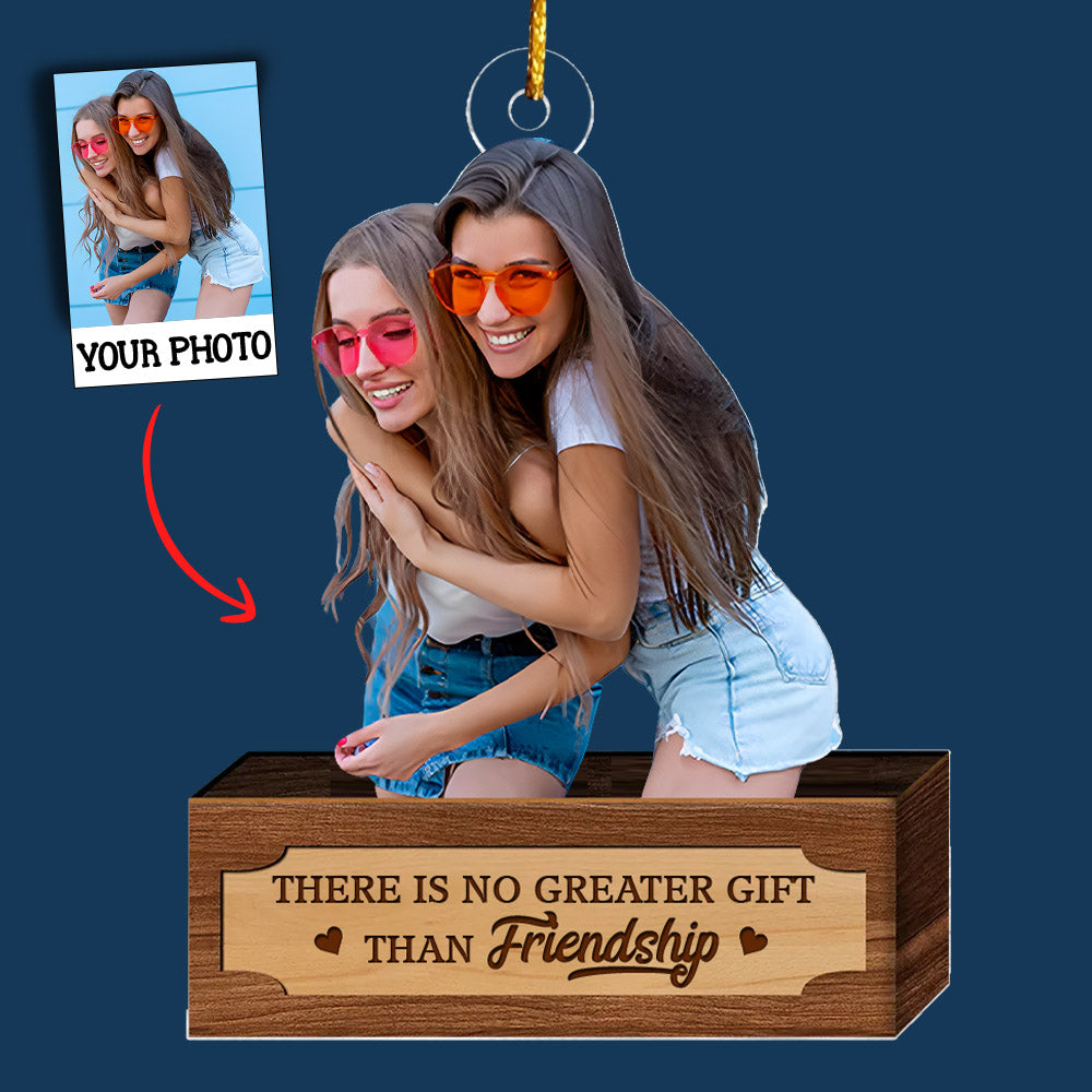 Customized Photo Ornament Friends - Personalized Photo Mica Ornament - Christmas Gift For Friends, Besties