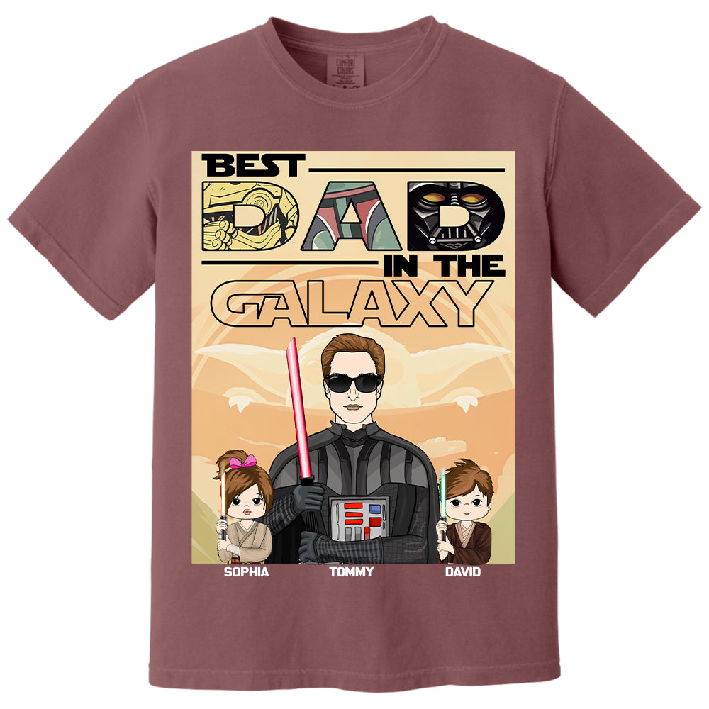 Best Dad In The Galaxy - Personalized Shirt For Dad Grandpa NA04 Hv01