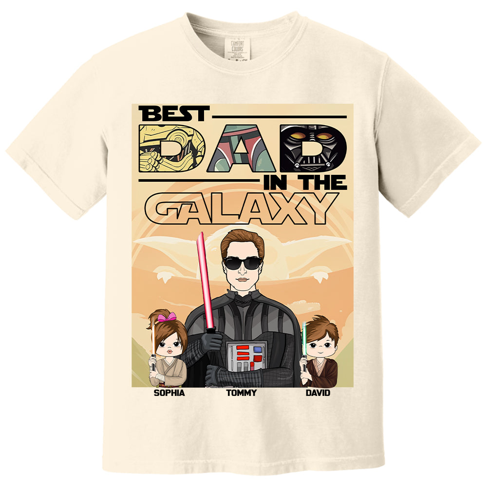 Best Dad In The Galaxy - Personalized Shirt For Dad Grandpa NA04 Hv01
