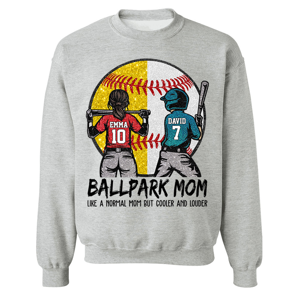 Personalized Baseball Softball Mom Ballpark Mom Shirt Like A Normal Mom But Cooler And Louder Gift For Sport Family T1807 T24
