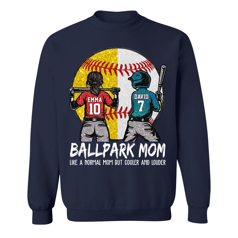 Personalized Baseball Softball Mom Ballpark Mom Shirt Like A Normal Mom But Cooler And Louder Gift For Sport Family T1807 T24