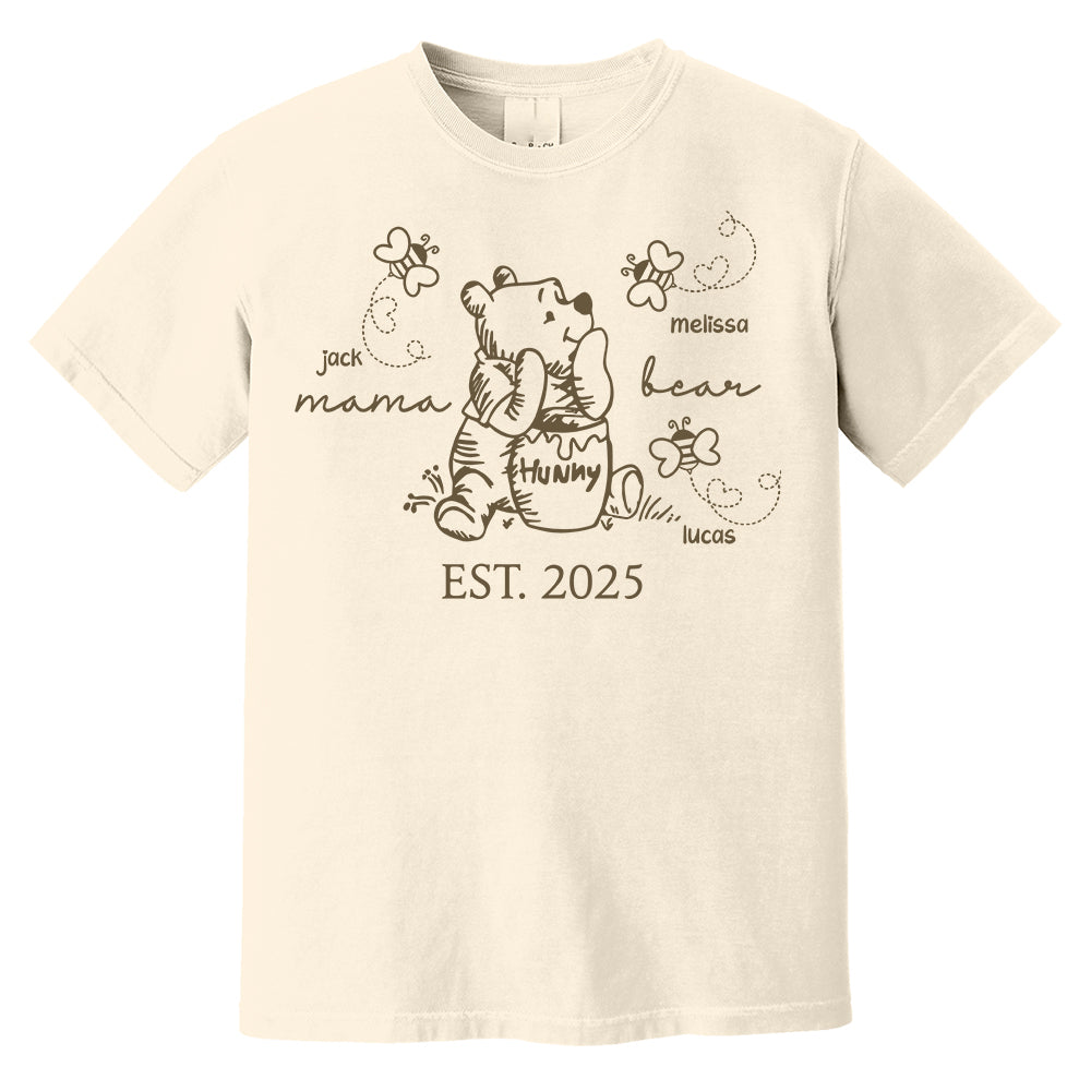 Custom Mama Bear Est 2025 And Grandkids Shirts For Grandma Pa00