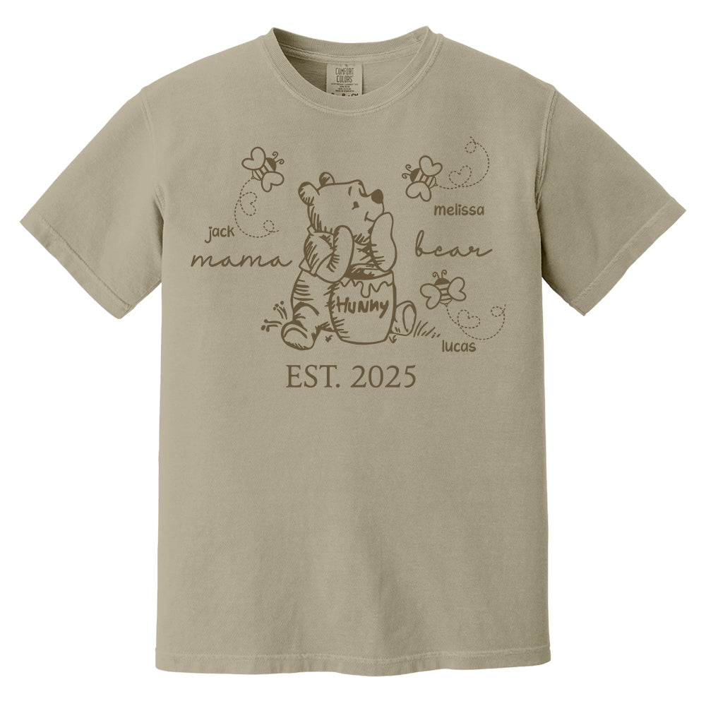 Custom Mama Bear Est 2025 And Grandkids Shirts For Grandma Pa00