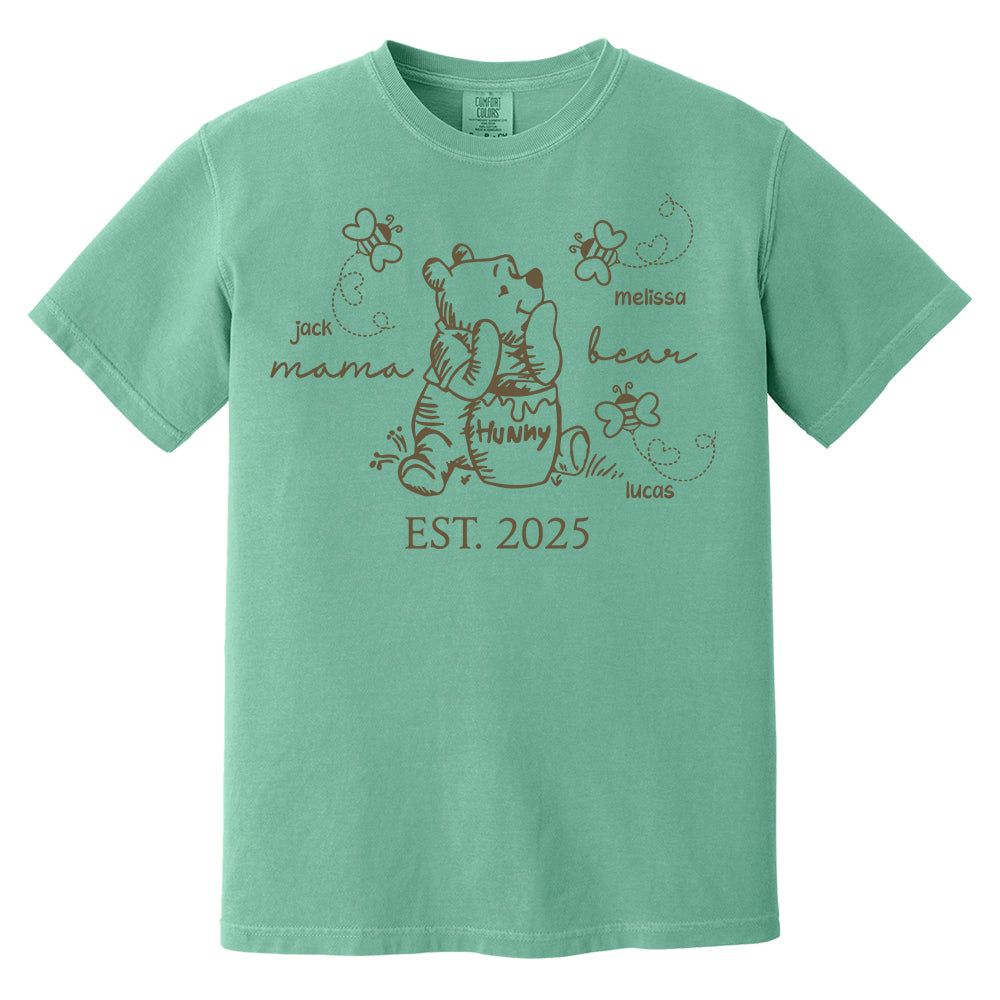 Custom Mama Bear Est 2025 And Grandkids Shirts For Grandma Pa00