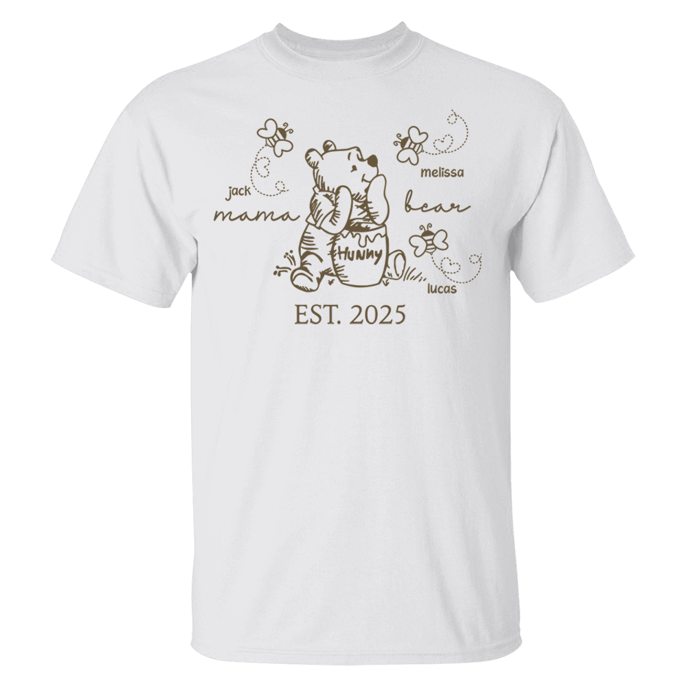 Custom Mama Bear Est 2025 And Grandkids Shirts For Grandma Pa00
