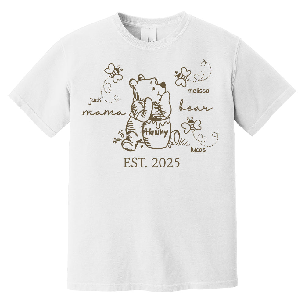 Custom Mama Bear Est 2025 And Grandkids Shirts For Grandma Pa00