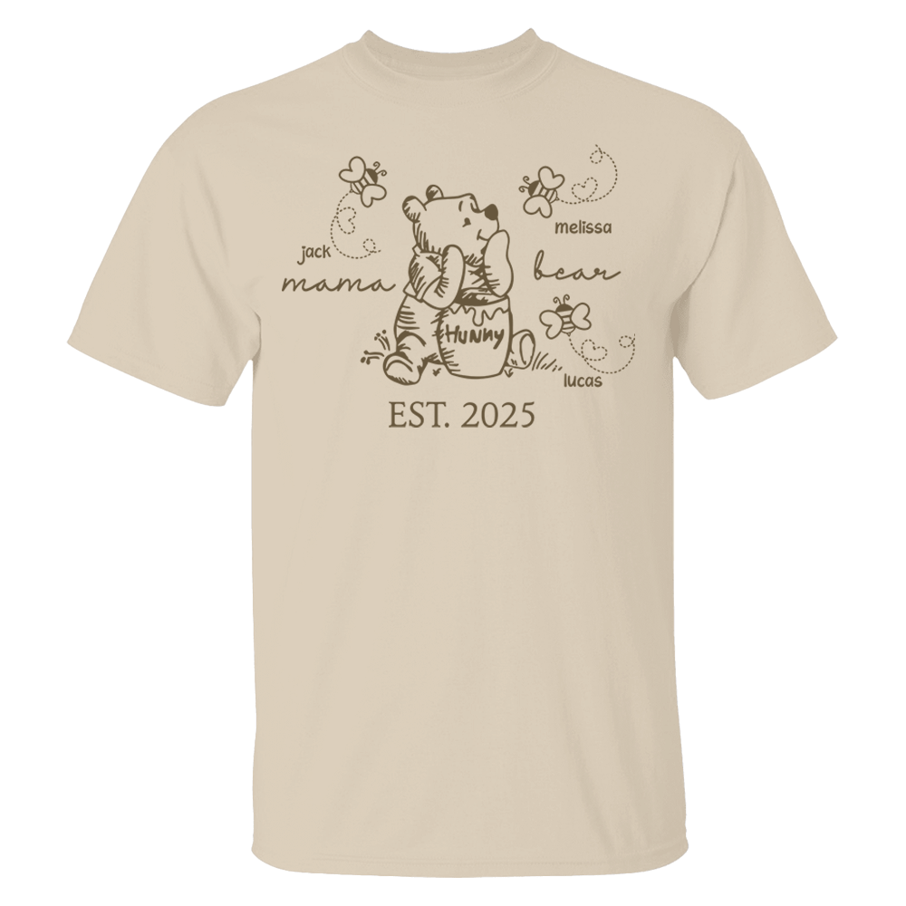Custom Mama Bear Est 2025 And Grandkids Shirts For Grandma Pa00