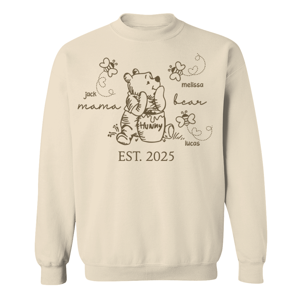 Custom Mama Bear Est 2025 And Grandkids Shirts For Grandma Pa00