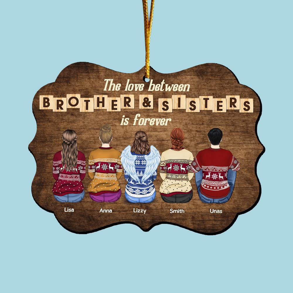 Personalized Brothers & Sisters Forever Wooden Ornament - Perfect Gift for Siblings, Memorial Keepsake Nh00