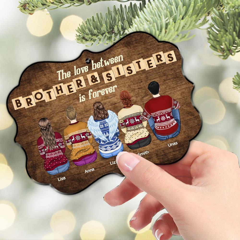 Personalized Brothers & Sisters Forever Wooden Ornament - Perfect Gift for Siblings, Memorial Keepsake Nh00