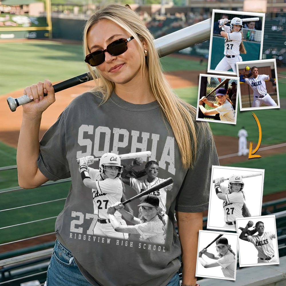 Softball Lover - Personalized Washed Tee Custom Sport Players Sport Family NA04