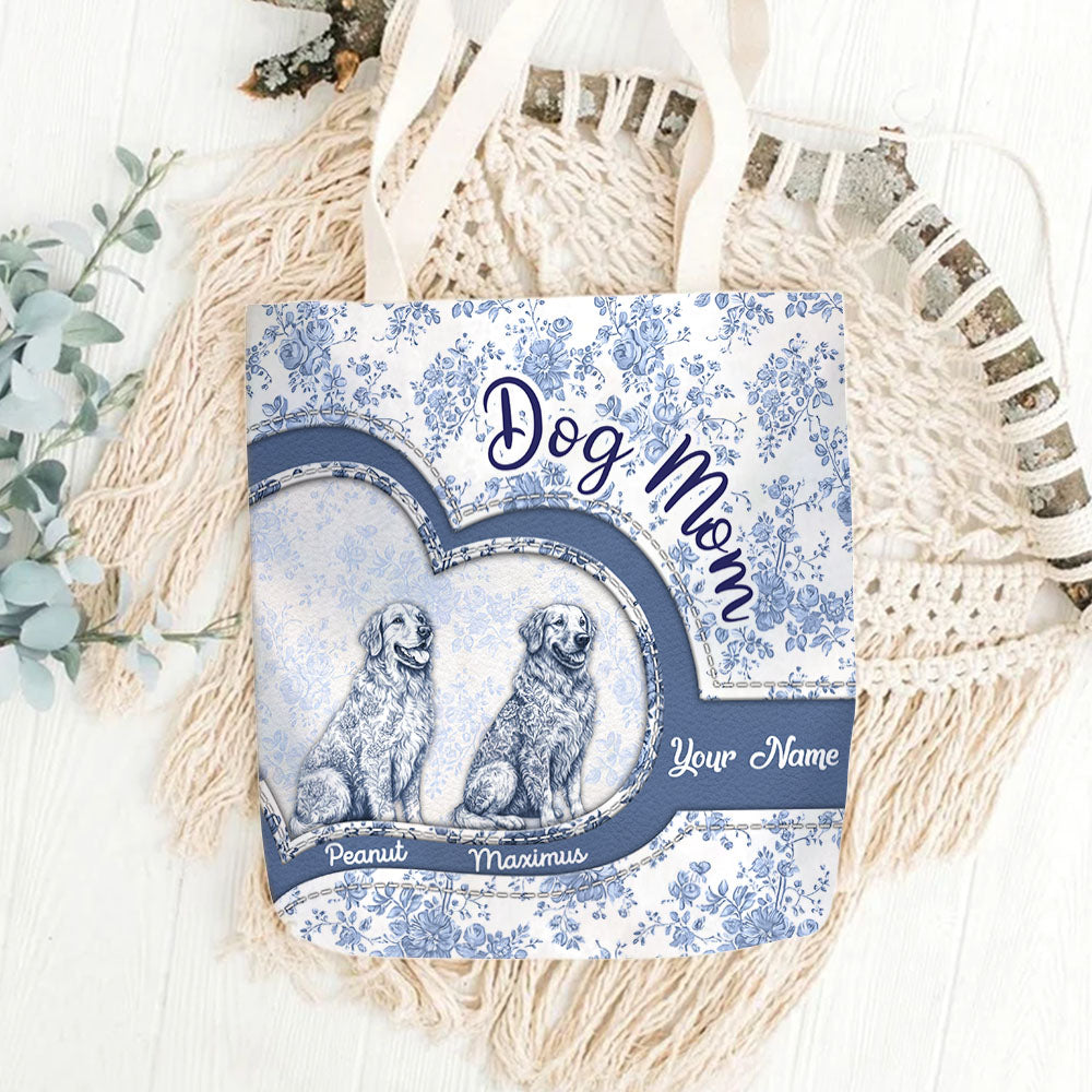 Dog Mom Custom Tote Bag - Personalized Tote Bag For Dog Lovers NA04 NV01