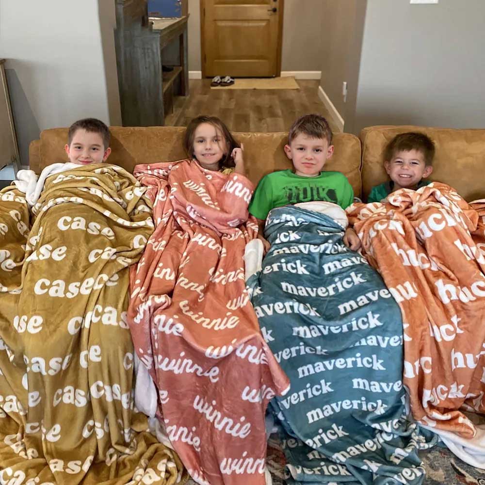 Personalized High Quality Super Soft Name Family Blanket Birthday Christmas Gift for Kid Family
