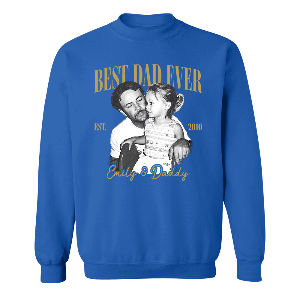 Best Dad Ever Custom Vintage Photo Shirt Fathers Day Gift from Kids, Gift for Husband, New Dad Gift, Family Picture Tee, Dad Est Shirt Vh01 