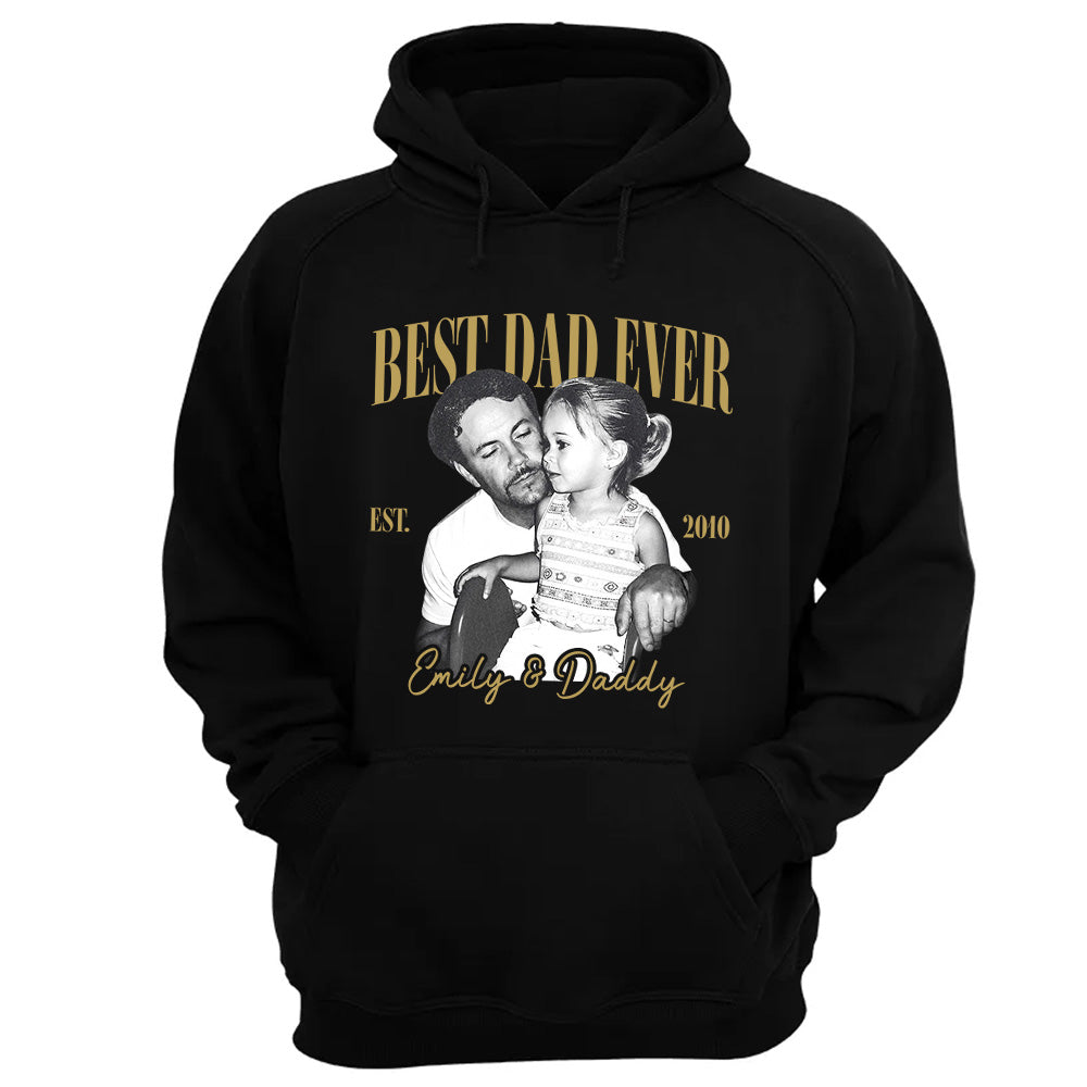 Best Dad Ever Custom Vintage Photo Shirt Fathers Day Gift from Kids, Gift for Husband, New Dad Gift, Family Picture Tee, Dad Est Shirt Vh01 