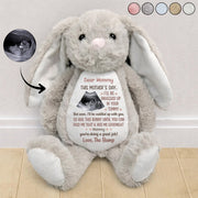 Custom Photo This Mother's Day I'll Be Snuggled Up In Your Tummy - Personalized Soft Toy Bunny Pt99