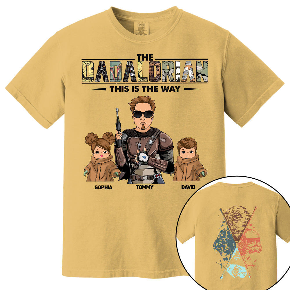 The Dadalorian This Is The Way  - Personalized Two Sided T-Shirt Gift For Dad Pt99