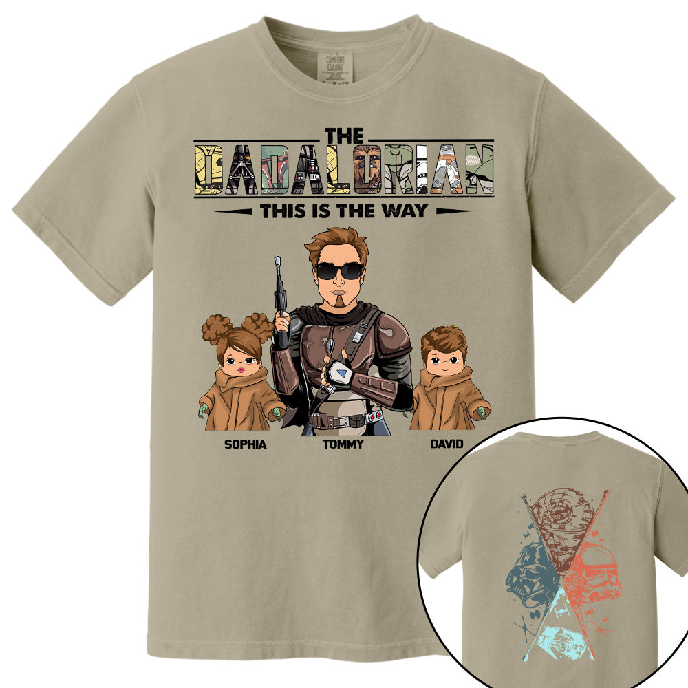 The Dadalorian This Is The Way  - Personalized Two Sided T-Shirt Gift For Dad Pt99