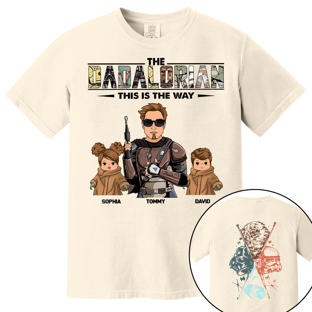 The Dadalorian This Is The Way  - Personalized Two Sided T-Shirt Gift For Dad Pt99