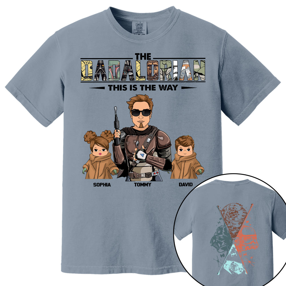 The Dadalorian This Is The Way  - Personalized Two Sided T-Shirt Gift For Dad Pt99