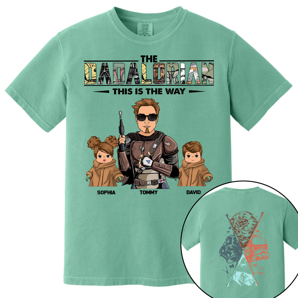 The Dadalorian This Is The Way  - Personalized Two Sided T-Shirt Gift For Dad Pt99