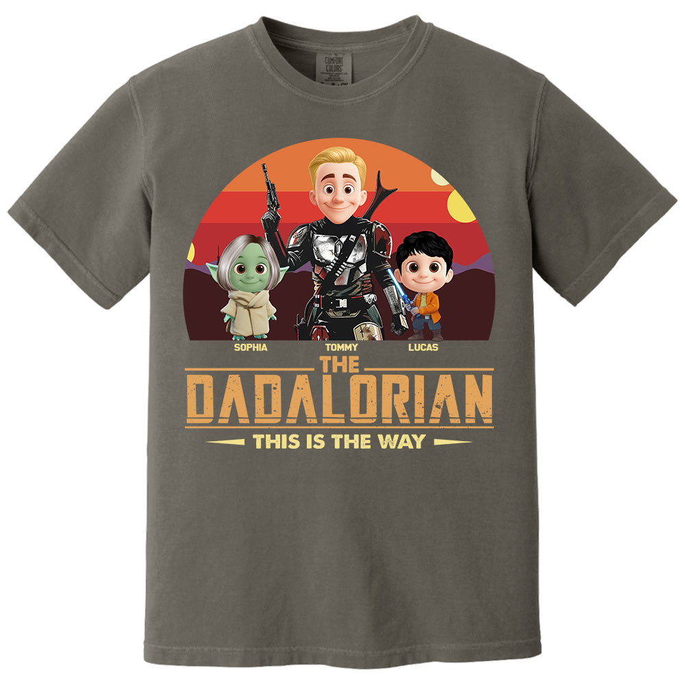 The Dadalorian This Is The Way, Personalized Tatooine Sunset Background Shirt Gift For Dad T1807 PT99