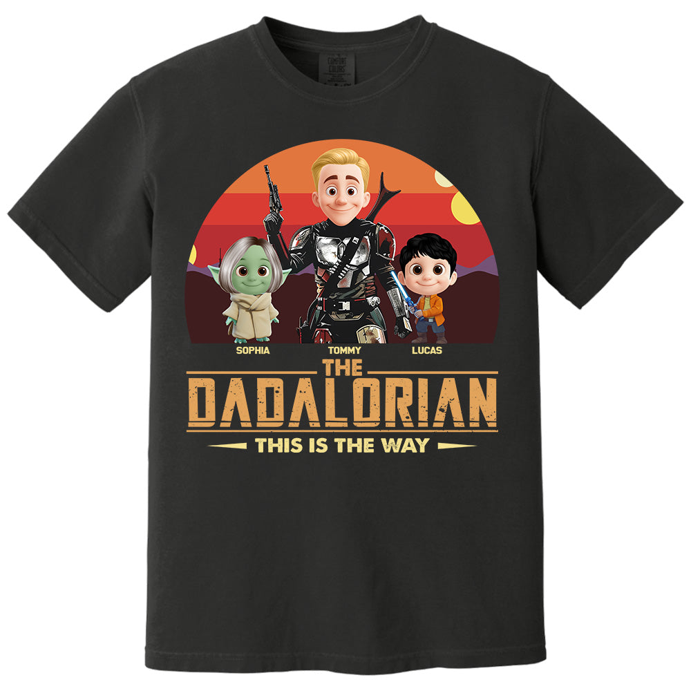 The Dadalorian This Is The Way, Personalized Tatooine Sunset Background Shirt Gift For Dad T1807 PT99