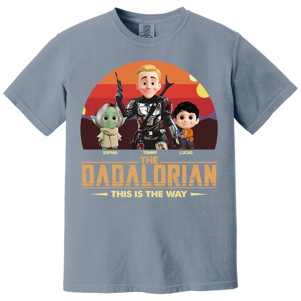 The Dadalorian This Is The Way, Personalized Tatooine Sunset Background Shirt Gift For Dad T1807 PT99
