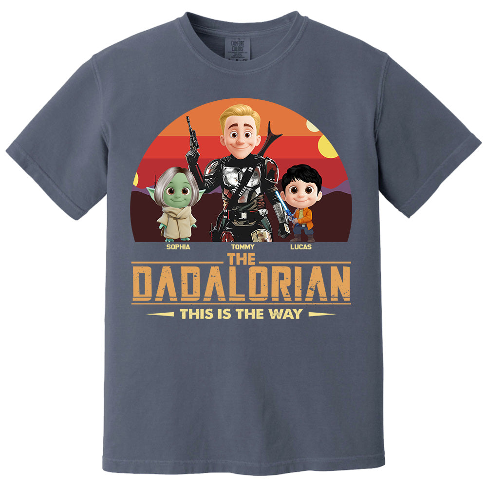 The Dadalorian This Is The Way, Personalized Tatooine Sunset Background Shirt Gift For Dad T1807 PT99