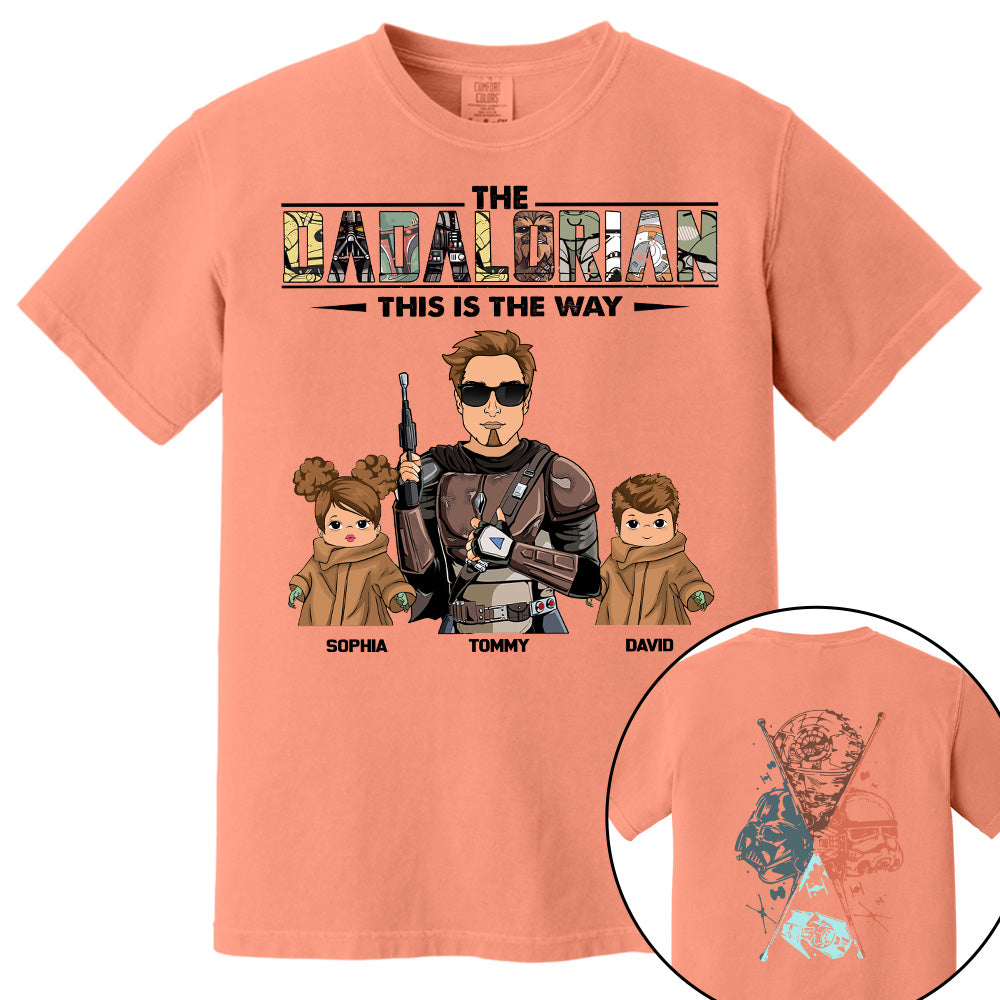 The Dadalorian This Is The Way  - Personalized Two Sided T-Shirt Gift For Dad Pt99