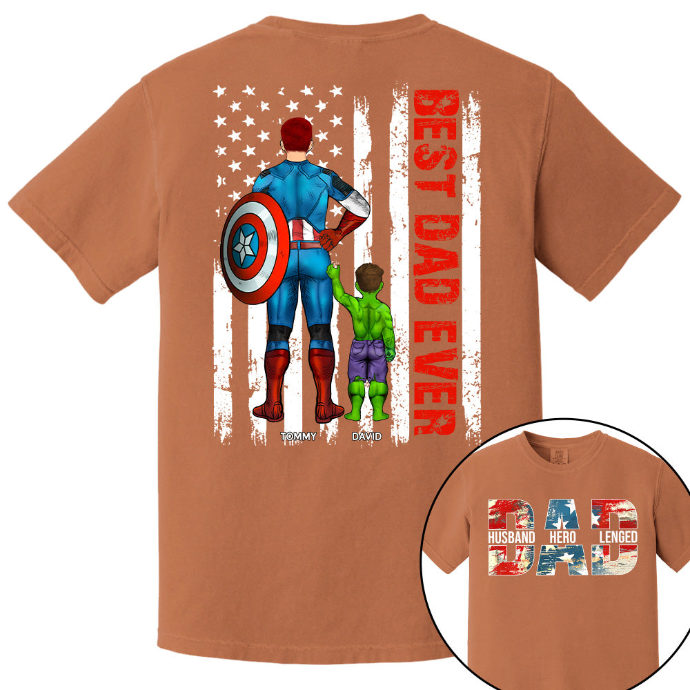 Husband Dad Hero Legend - Best Dad Ever Custom Shirt - Personalized Shirt For Dad Grandpa NA04 Pt99