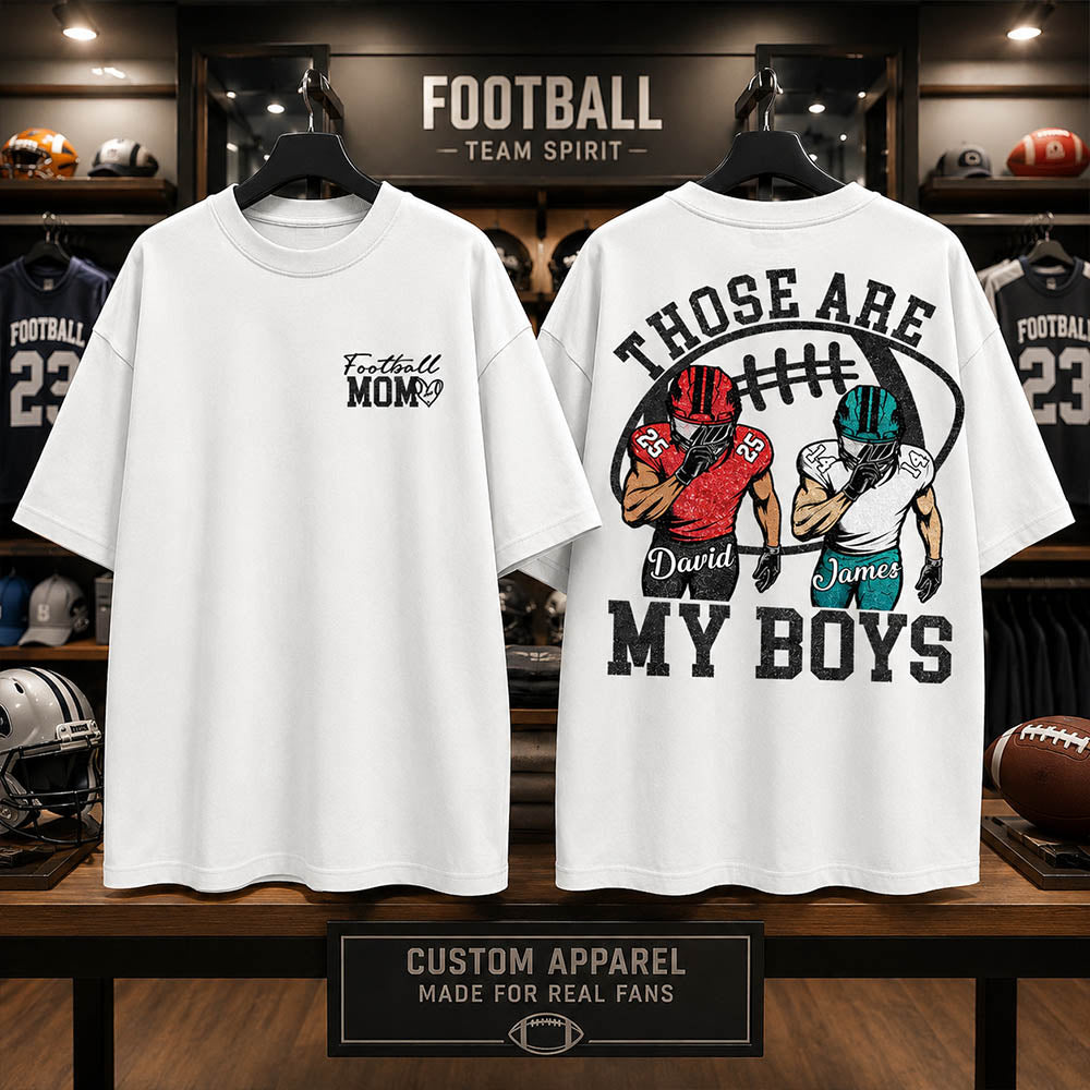 Personalized Football Mom Shirt, Those Are My Boy Sweatshirt, Football Kids Game Day Tee, Retro Cheer Mom Tee