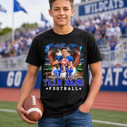 Personalized Name Number School Name Team Name American Football Player Shirt For Football Lover Football Son Mom K1702