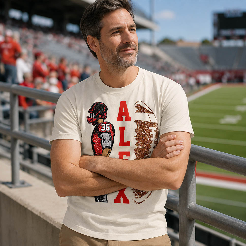 Personalized Football Shirt - Matching Football Player Tee - Adult Youth Team Name - Sports Cheerleader Shirts - Matching Fan Outfits
