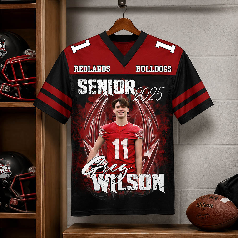 Custom Photo Football Jersey Shirt For Football Family Game Day Shirt H2511