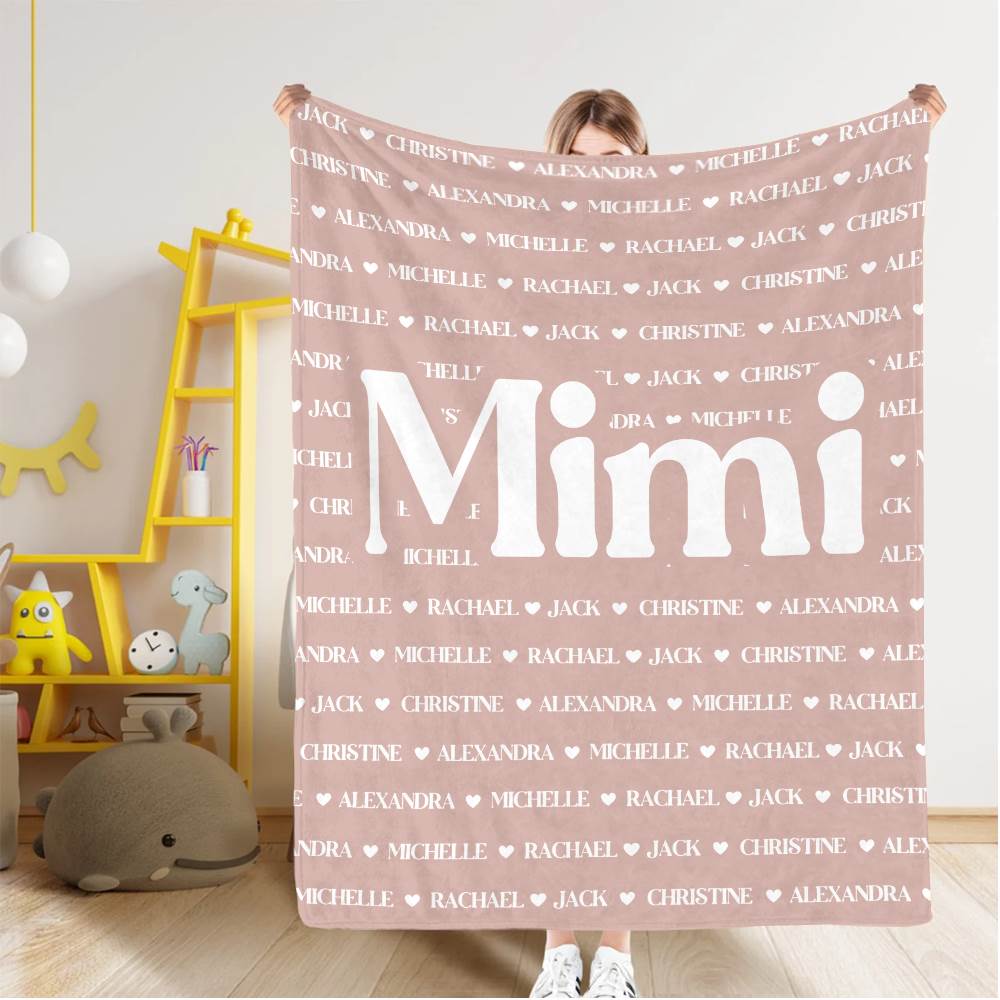 Mimi Blanket, Custom Name Blanket, Fleece, Sherpa Blanket, Personalized Family Name Blanket